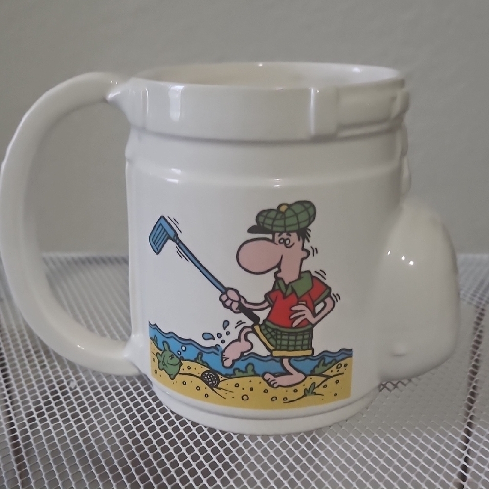 Playful Golf Cartoon Mug - White - Picture 4 of 8